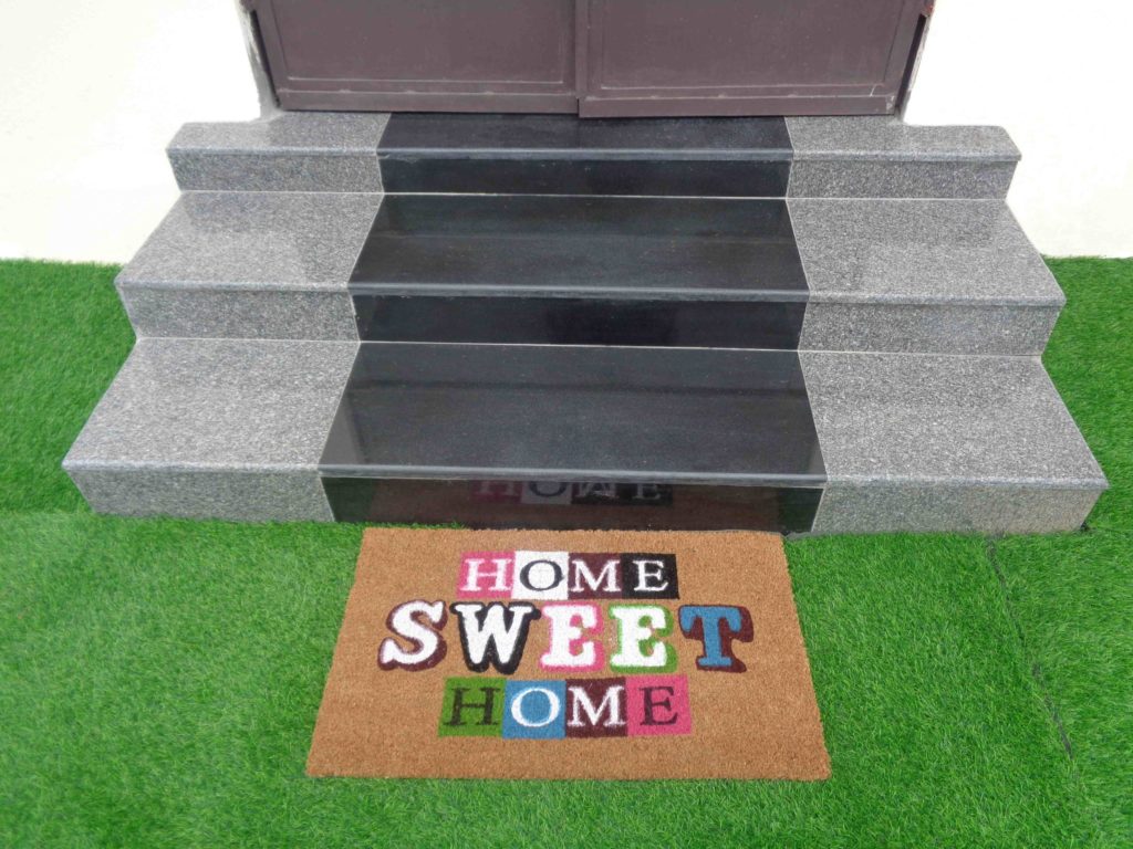 COIRGARDEN- 45×75 Cms Non-Slip Rubber Backed Printed Coir Door Mats -Home Sweet Home Mat
