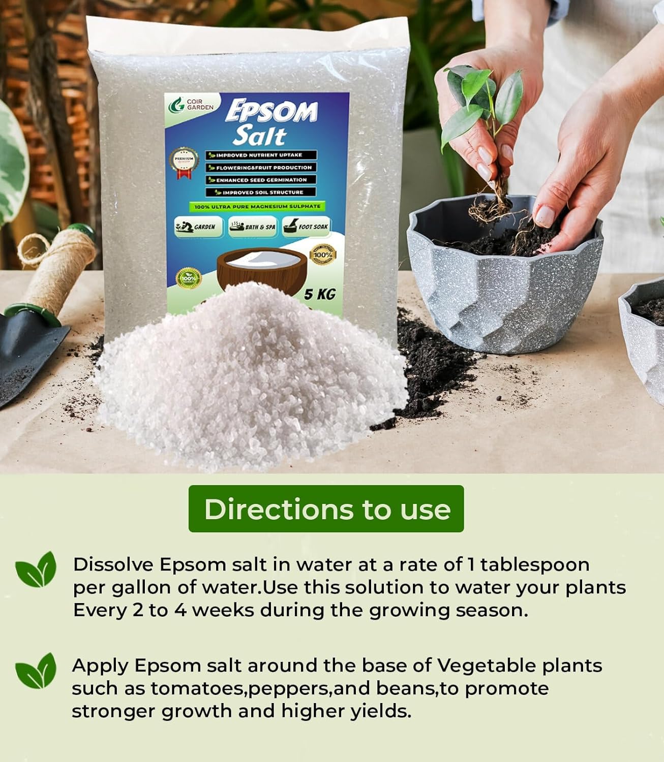 epsom salts for plants fertilizer Epsom Salt for Relaxation & Muscle Relief