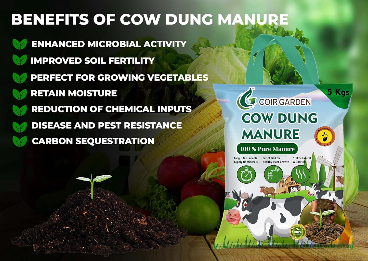 cow dung fertilizer for plants Organic Cow Dung Manure for Plants