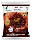 COIR GARDEN - 1 KG PURE RED SOIL READY TO USE FOR HOME GARDENING.