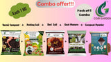 COIR GARDEN Combo of 5 (Each 1 KG) - Vermicompost + Pottingsoil + Redsoil + Goat Manure + Cocopeat Powder.