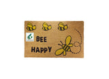 COIRGARDEN-45×75 Cms Non-Slip Rubber Backed Printed Coir Door Mats -Bee Happy Door Mat