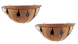 COIR GARDEN Coir Liner and Metal Wall Hanging Flower Basket, Brown, 10 In